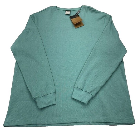 NWT The North Face‎ Thermal Shirt 2XL Terrain Waffle Crew Neck Green Mens - Picture 1 of 11